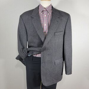 RBM Collection Men's Tweed Sport Coat Blazer Two Button‎ Herringbone Wool 46R